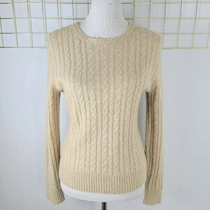 Express Design Studio Cashmere Angora Rabbit Cable Knit Coastal Vintage Sweater